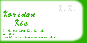 koridon kis business card